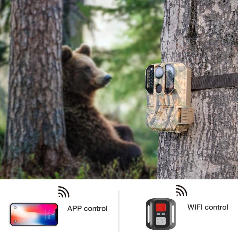 CAMPARK T75 Wifi Bluetooth Trail Camera with SD Card 20MP 1296P Game Hunting Camera with Night Vision Waterproof IP66 Motion Activated Outdoor Trail Deer Cam for Wildlife Monitoring 2.4  LCD Screen - Image 2