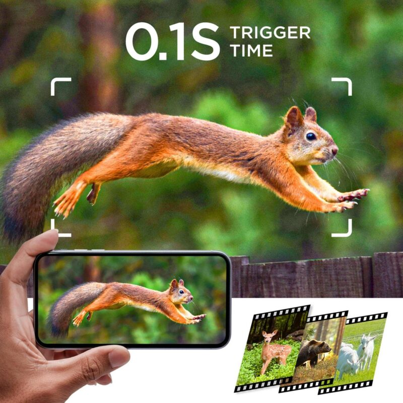 CAMPARK Trail Camera 4K 48MP Game Deer Hunting Camera with Night Vision Waterproof IP66 0.1s Trigger Time Latest Sensor Motion 120A A Wide Angel Time-Lapse Trail Cam for Wildlife Monitor 2.0 LCD - Image 6