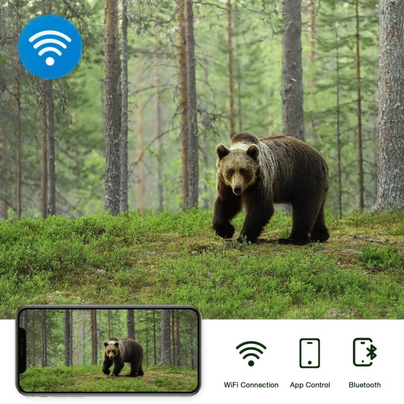 CAMPARK WiFi Bluetooth Trail Camera 4K 24MP Game Hunting Camera 3 PIR Night Vision Waterproof IP66 120A Wide Angle 0.2s Motion Detection Outdoor Dear Trail Cam Wildlife Monitoring 2.4 LCD - Image 3