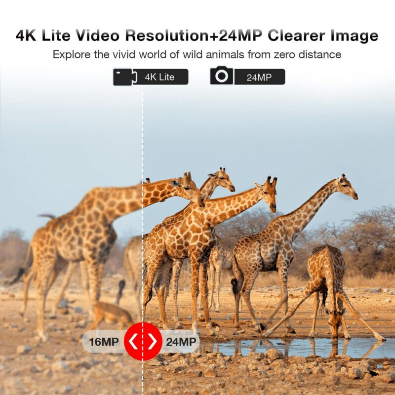 CAMPARK WiFi Bluetooth Trail Camera 4K 24MP Game Hunting Camera 3 PIR Night Vision Waterproof IP66 120A Wide Angle 0.2s Motion Detection Outdoor Dear Trail Cam Wildlife Monitoring 2.4 LCD - Image 5