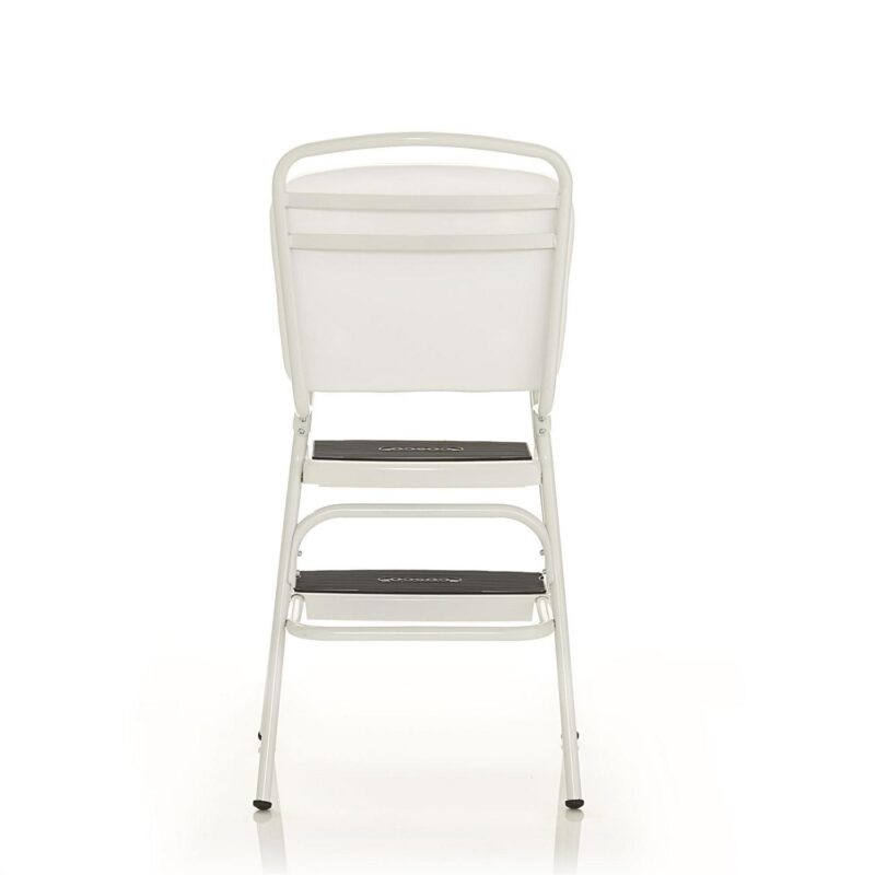 COSCO Stylaire Retro Chair + Step Stool with flip-up seat (white, one pack) - Image 13