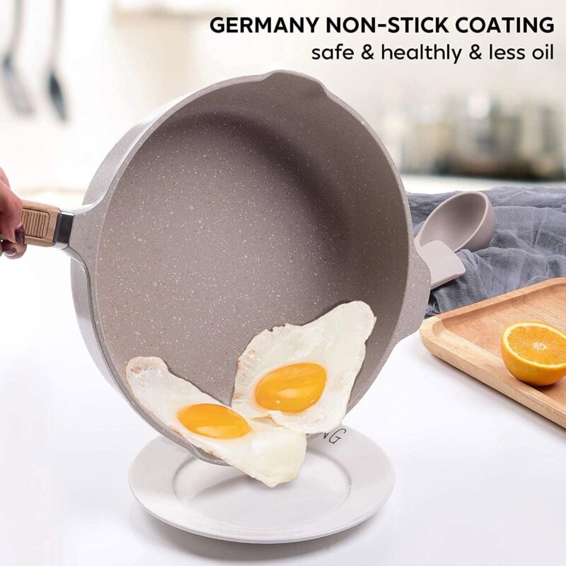 Caannasweis 10 Pieces Pots and Pans Nonstick Cookware Sets Granite Frying Pan Induction Cookware Pot - Image 7