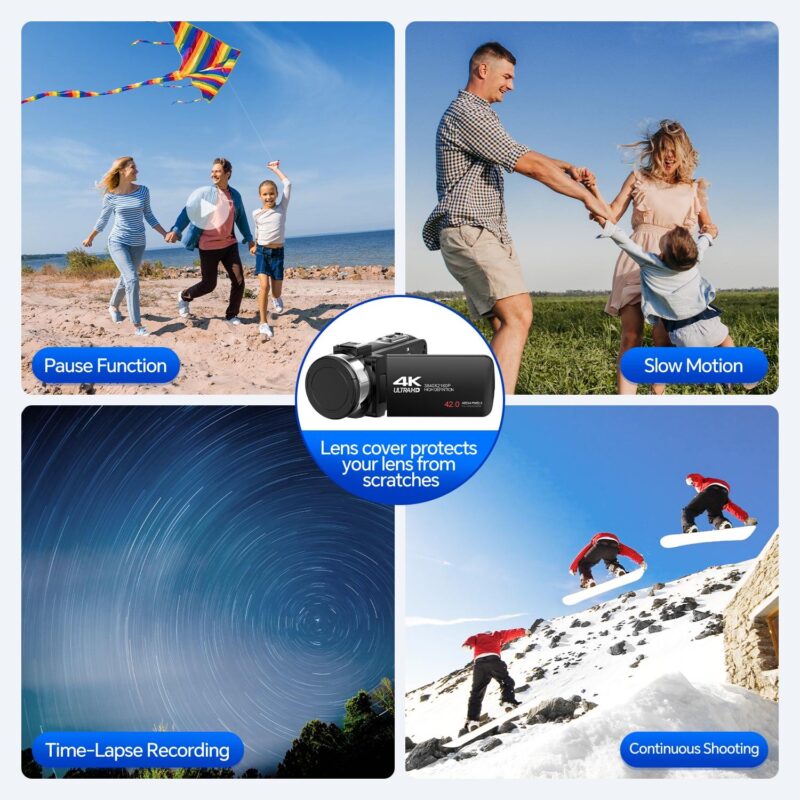 Campark 4K 30FPS Video Camera 42MP Photo 3a 270A Screen Digital Camcorder for Vlogging Youtube - Image 7