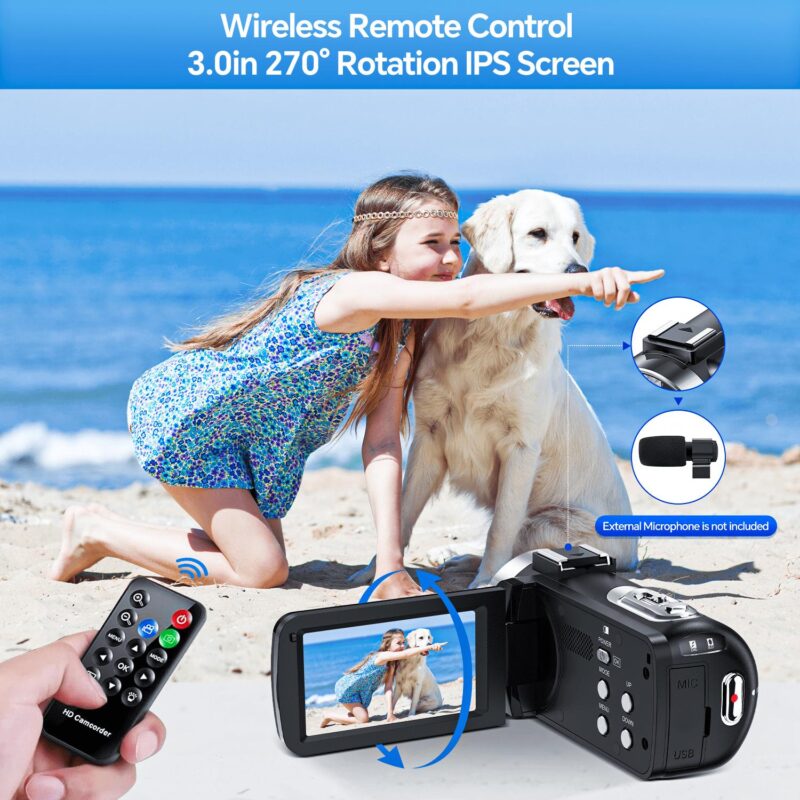 Campark 4K 30FPS Video Camera 42MP Photo 3a 270A Screen Digital Camcorder for Vlogging Youtube - Image 4