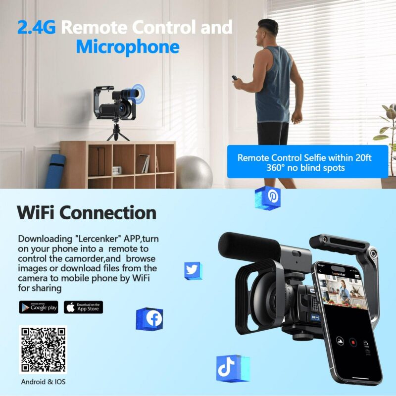 Campark AC12 5K 25FPS Video Camera 56MP Photo 3a Touch Screen Digital Camcorder for Vlogging Youtube - Image 5