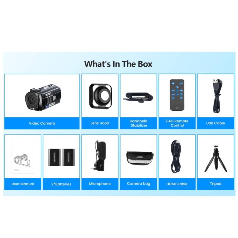 Campark AC12 5K 25FPS Video Camera 56MP Photo 3a Touch Screen Digital Camcorder for Vlogging Youtube - Image 8