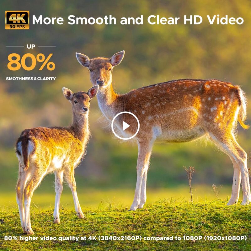 Campark T45A Trail Camera 4K 42MP Deer Game Hunting Camera with 3 Infrared Sensors Motion Activated Night Vision Waterproof for Wildlife Trail Monitor - Image 3
