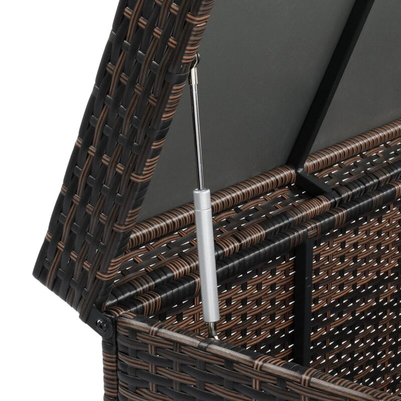 Canddidliike 132 Gallon Outdoor Wicker Deck Box, Rattan Style Garden Storage Bin Box - 51 x24 x26 , Brown - Image 7