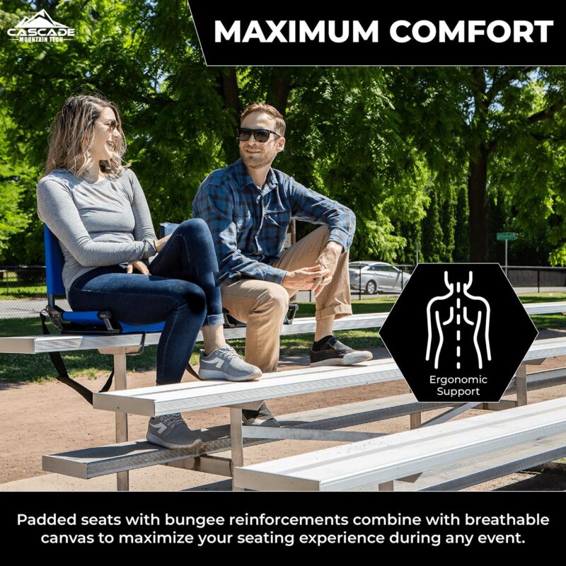 Cascade Mountain Tech Lightweight Stadium Seat for Bleachers, Red - Image 13