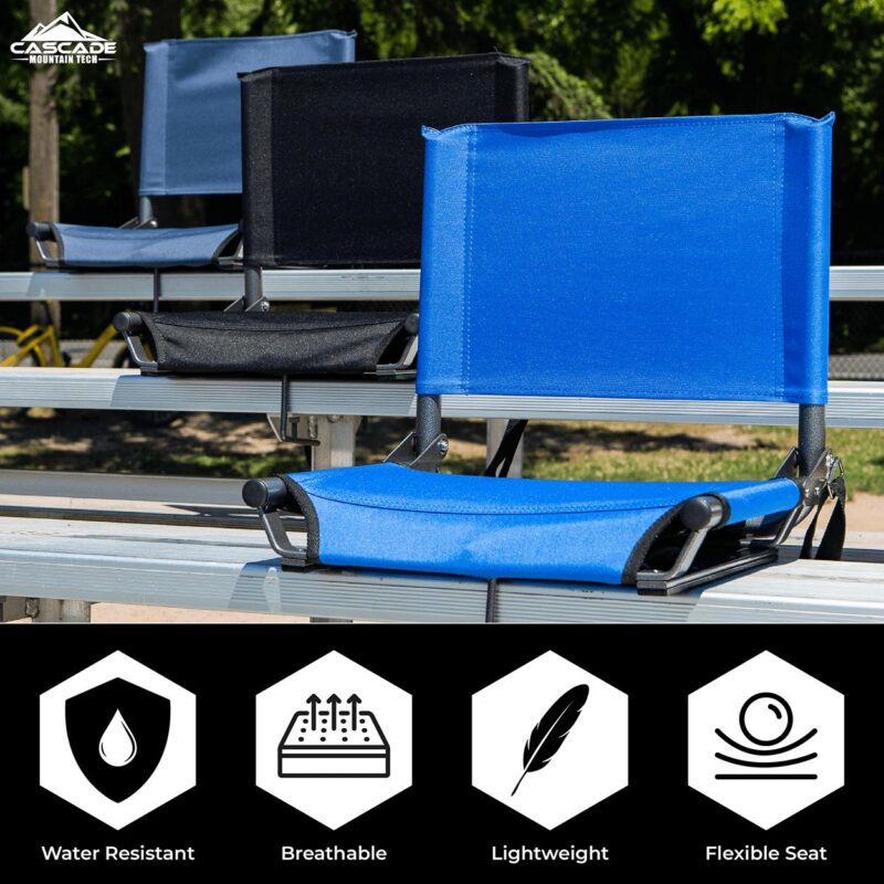 Cascade Mountain Tech Lightweight Stadium Seat for Bleachers, Red - Image 16