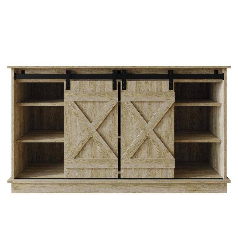 Castle Place Vintage 54  TV Stand Console for TVs up to 65 , Sanremo Light Oak - Image 2
