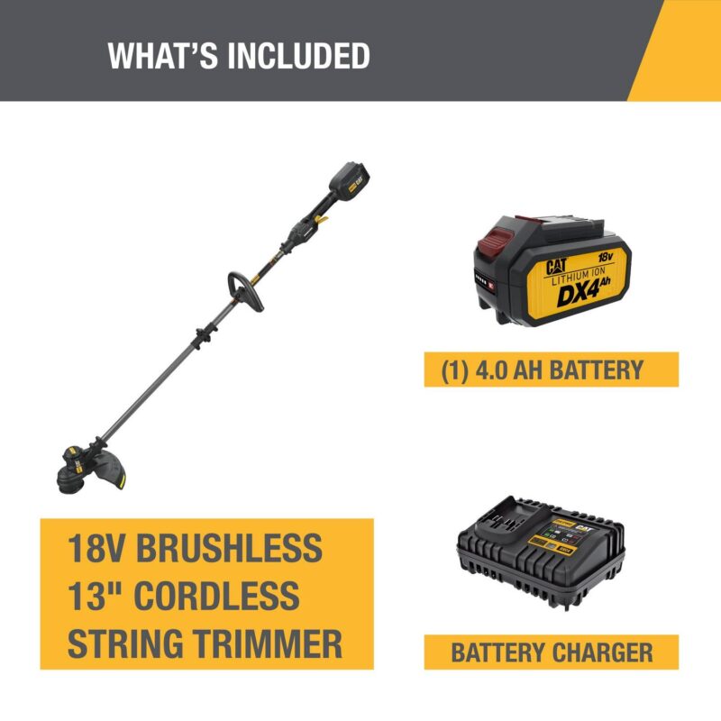 Caterpillar CatA DG210 18V Brushless 13  Cordless String Trimmer with Battery - Image 7