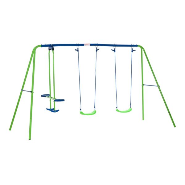 Children's Playground Set, Adjustable Ropes With Metal Frame For Stability