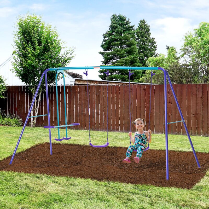 Children's Playground Set, Adjustable Ropes With Metal Frame For Stability - Image 4