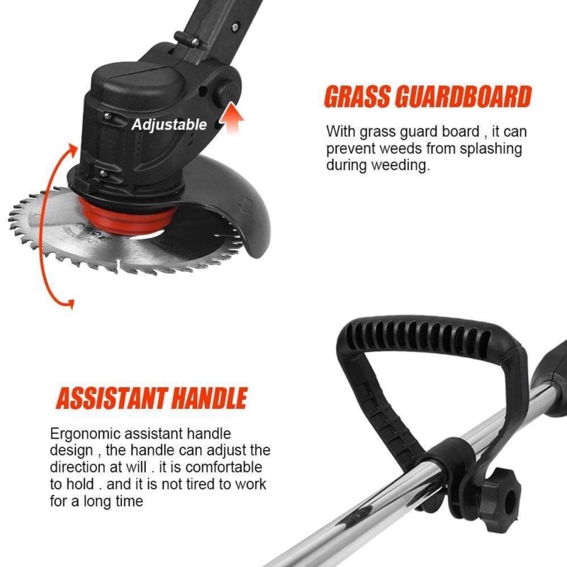 Cordless Weed Eater Grass Trimmer Battery Powered 24V 3000mAh, Electric Weed Wacker Brush Cutter,Height Adjustable Edger Trimmer Mini-Mower 2-in-1 Cutting Tool - Image 8