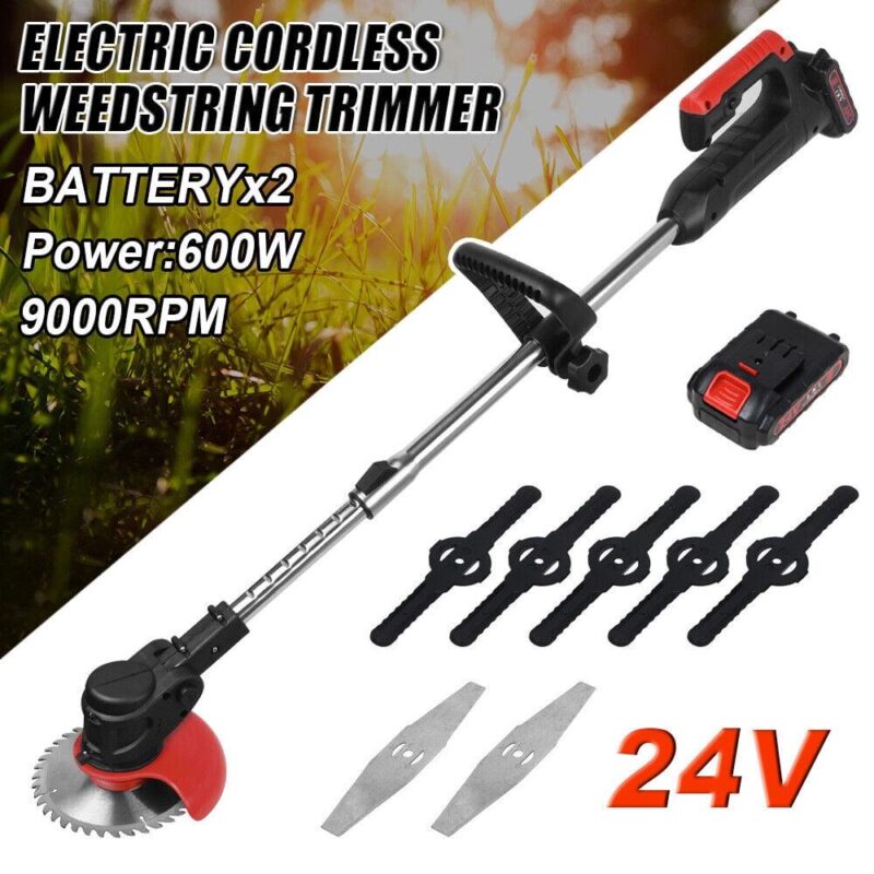 Cordless Weed Eater Grass Trimmer Battery Powered 24V 3000mAh, Electric Weed Wacker Brush Cutter,Height Adjustable Edger Trimmer Mini-Mower 2-in-1 Cutting Tool - Image 3