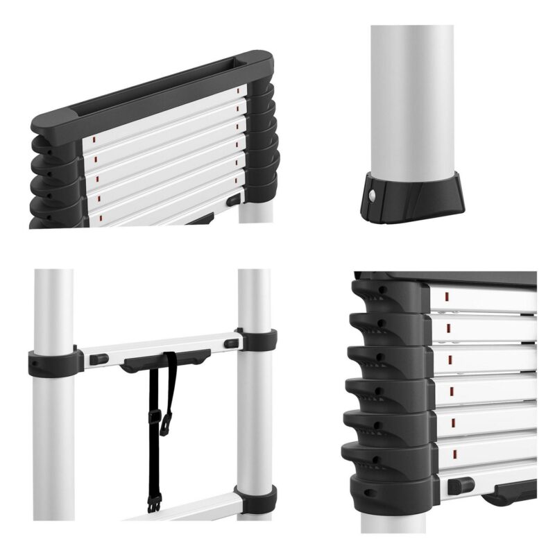Cosco 8.5 Ft SmartClose Aluminum Telescoping Ladder with Tray Cap and Type 1A 300-Pound Capacity, 12 Ft Max Reach - Image 5