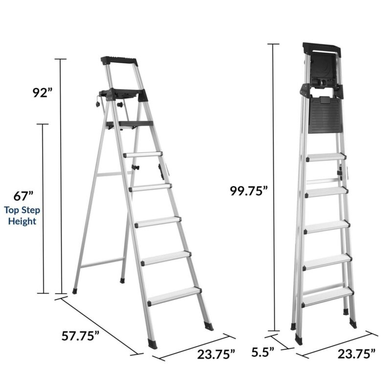 Cosco 8 Ft. Signature Series Aluminum Folding Step Ladder 300 Lb. Type IA (12 Ft. Max Reach) - Image 6