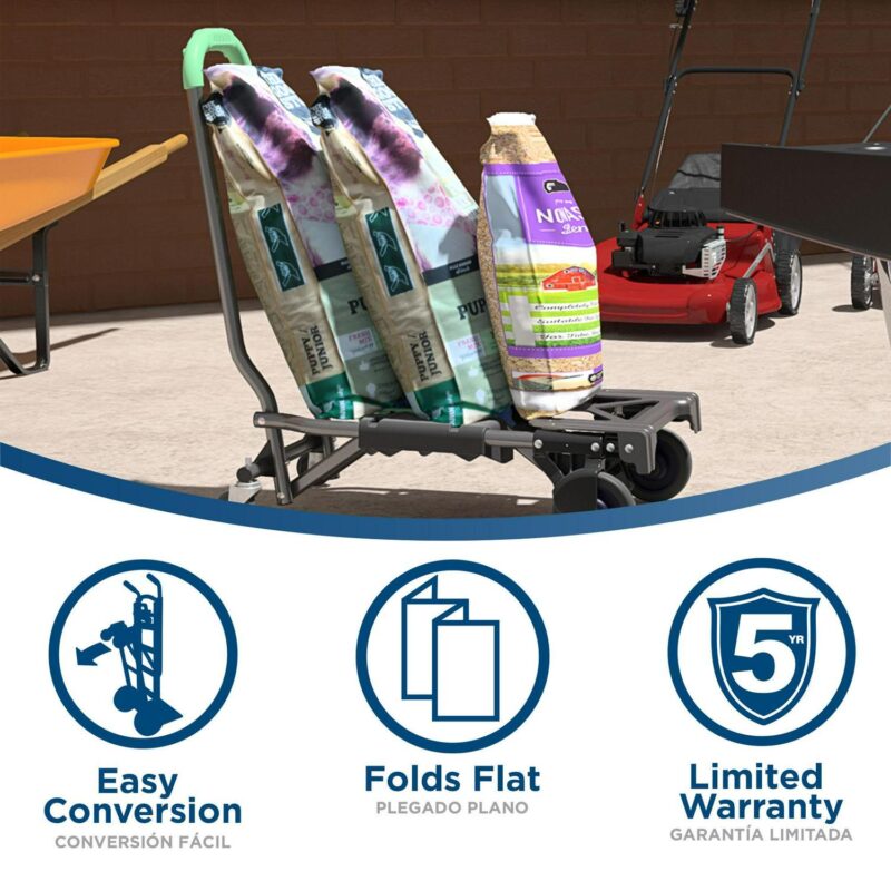 Cosco Shifter Multi-Position Folding Hand Truck and Cart, Green - Image 4