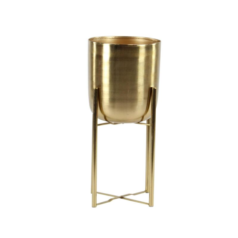Cosmoliving by Cosmopolitan Glamorous and Elegant Indoor/Outdoor Gold Metal Round Dome Shaped Planter in Stands, Set of 2,19 , 22 H - Image 5