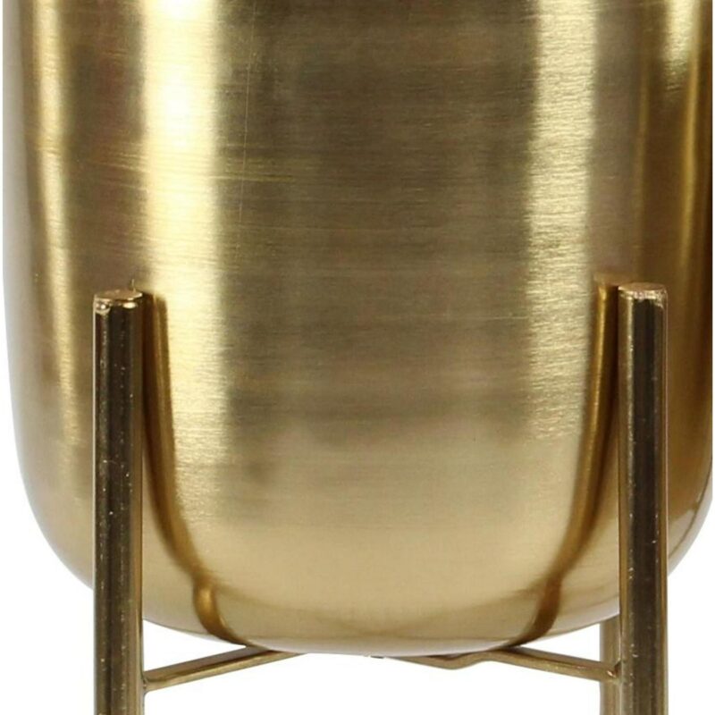 Cosmoliving by Cosmopolitan Glamorous and Elegant Indoor/Outdoor Gold Metal Round Dome Shaped Planter in Stands, Set of 2,19 , 22 H - Image 4