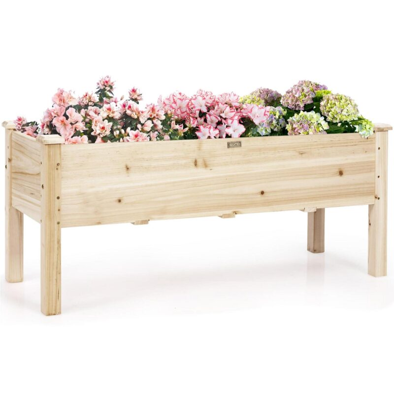 Costway Raised Garden Bed Elevated Planter Box Wood for Vegetable Flower Herb - Image 10