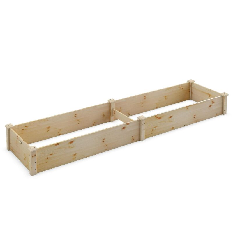 Costway Wooden Raised Garden Bed Outdoor Wood Planter Box for Vegetables Flowers Fruit - Image 10