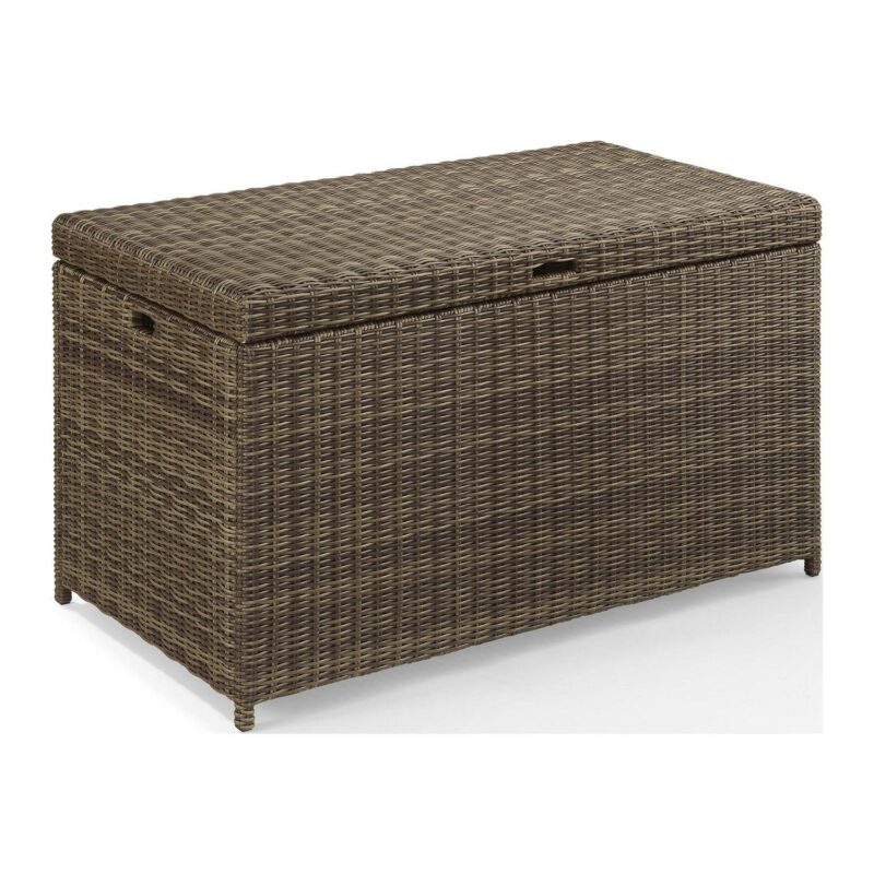 Crosley Furniture Bradenton Wicker / Rattan Patio Deck Box in Weathered Brown - Image 2