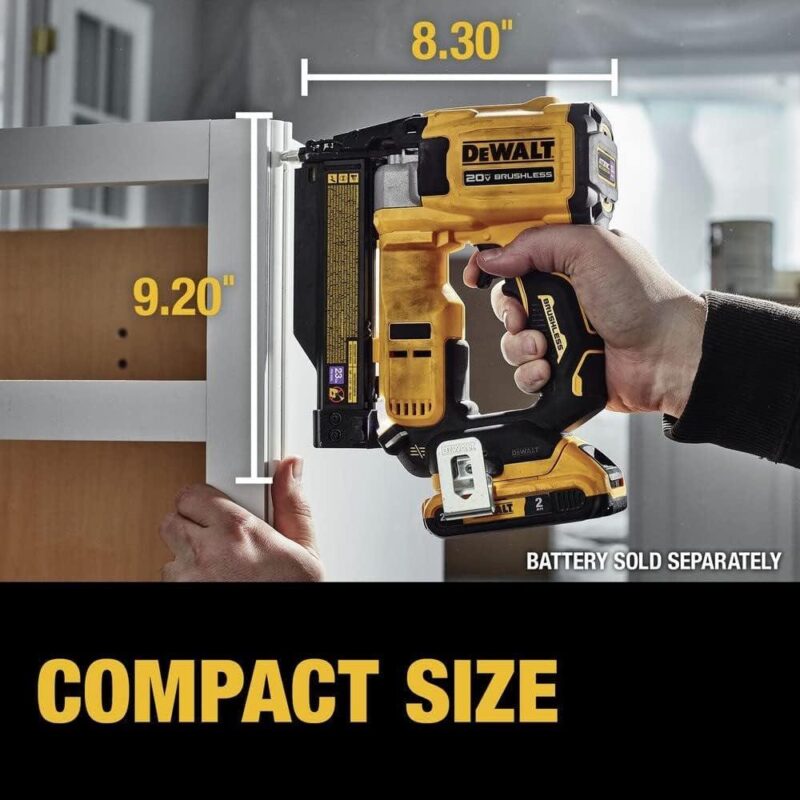 DEWALT ATOMIC Compact Seriesa c 20V MAX* Brushless Cordless 23 Ga. Pin Nailer (Tool Only) (DCN623B) - Image 5