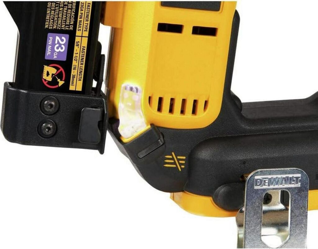DEWALT ATOMIC Compact Seriesa c 20V MAX* Brushless Cordless 23 Ga. Pin Nailer (Tool Only) (DCN623B) - Image 7