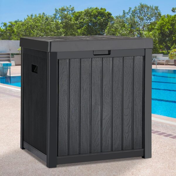 DWVO Deck Box: 51 Gallon Patio Large Storage Cabinet Large Resin Patio Storage for Outdoor Pillows, Garden Tools and Pool Supplies, Waterproof, Lockable | Black