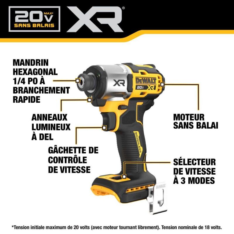 DeWalt 20V MAX XR IMPACT DRIVER BARE - Image 2