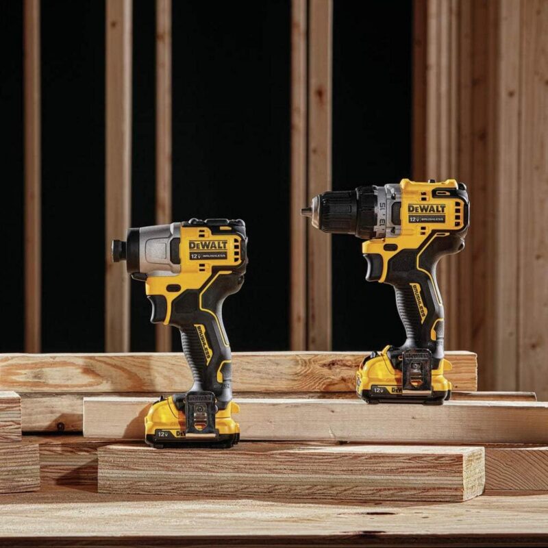 DeWalt XTREME 12V MAX Brushless Motor Drill and Impact Driver Combo Tool Kit - Image 10