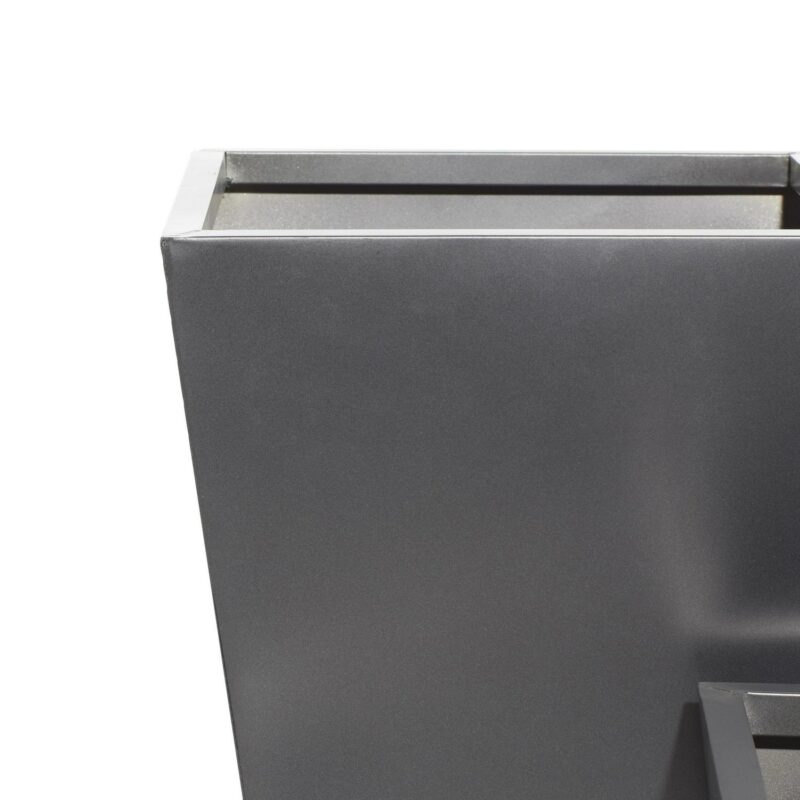 DecMode 17 , 21 , 25 H Light Weight Minimalistic Dark Gray Metal Geometric Planter with Tapered Base (3 Count) - Image 4