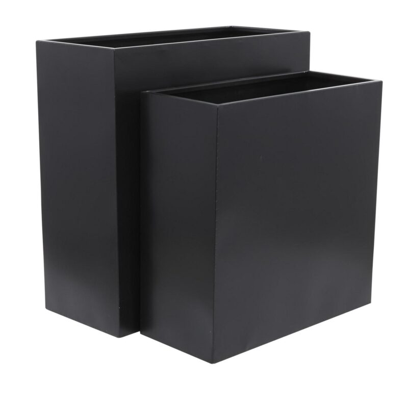 DecMode 28 , 24 H Black Metal Planter (2 Count) - Image 5