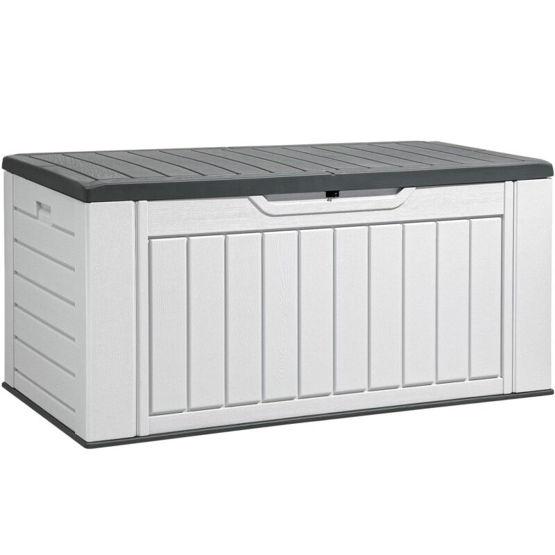 Dextrus XL 160 Gallon Large Deck Box, Waterproof Outdoor Storage Box for Patio Furniture Cushions, Garden Tools and Pool Supplies,Weather Resistant Resin, Lockable, Light Grey - Image 11
