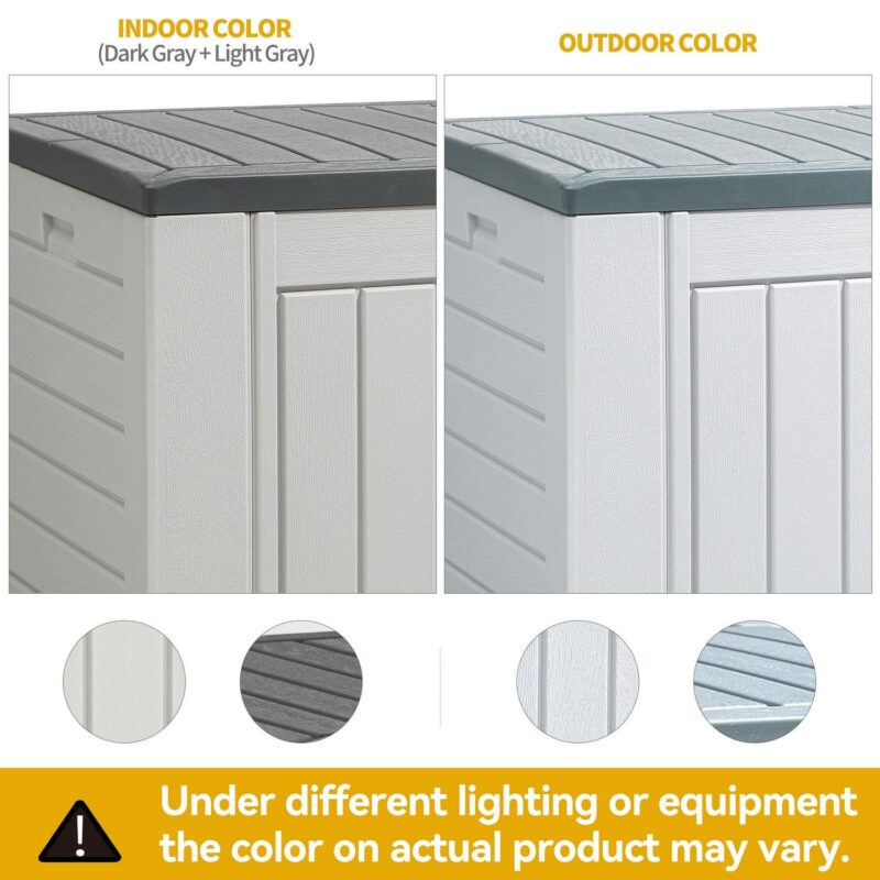 Dextrus XL 160 Gallon Large Deck Box, Waterproof Outdoor Storage Box for Patio Furniture Cushions, Garden Tools and Pool Supplies,Weather Resistant Resin, Lockable, Light Grey - Image 10