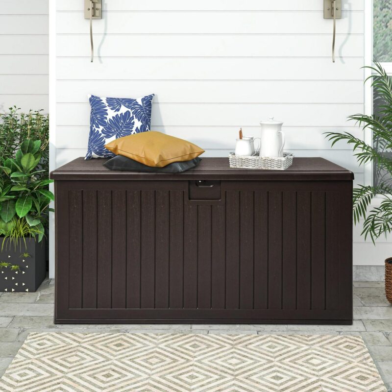 Dextrus XXL Outdoor Storage Deck Box - Spacious and Secure 230 Gallon Large Deck Box,Outdoor Storage for Patio Furniture Cushions, Brown - Image 2