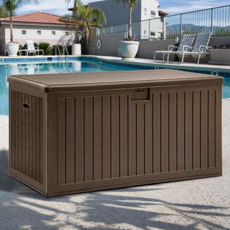 Dextrus XXL Outdoor Storage Deck Box - Spacious and Secure 230 Gallon Large Deck Box,Outdoor Storage for Patio Furniture Cushions, Brown - Image 5