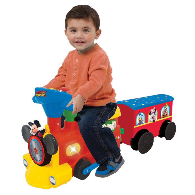 Disney's Mickey Mouse 2-in-1 Ride-on Choo Choo Train with Caboose and Tracks by Kiddieland - Image 2