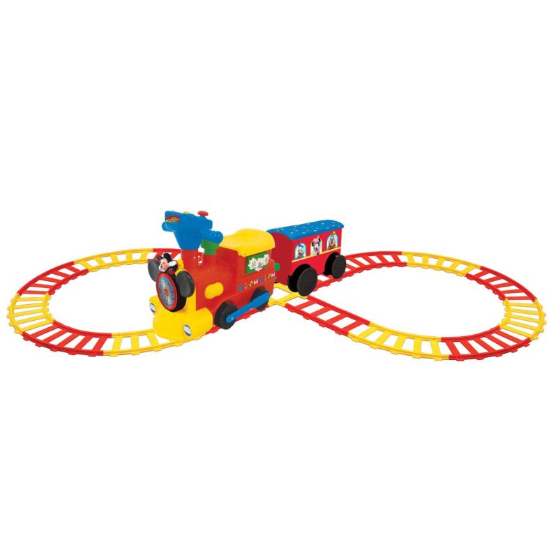 Disney's Mickey Mouse 2-in-1 Ride-on Choo Choo Train with Caboose and Tracks by Kiddieland - Image 3