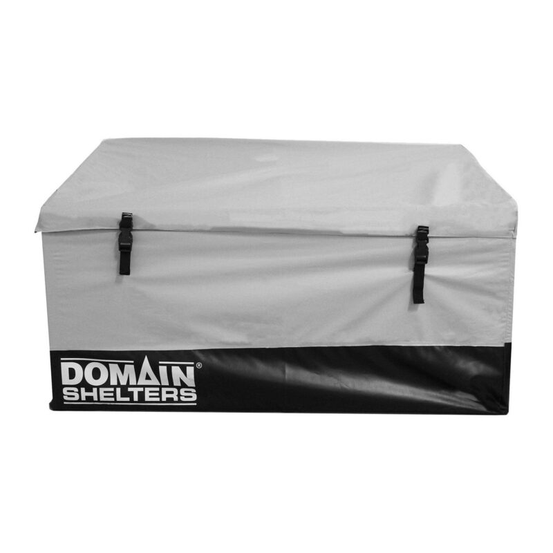 Domain Shelters 117 Gallon Outdoor Patio Storage Deck Box, Gray/Black