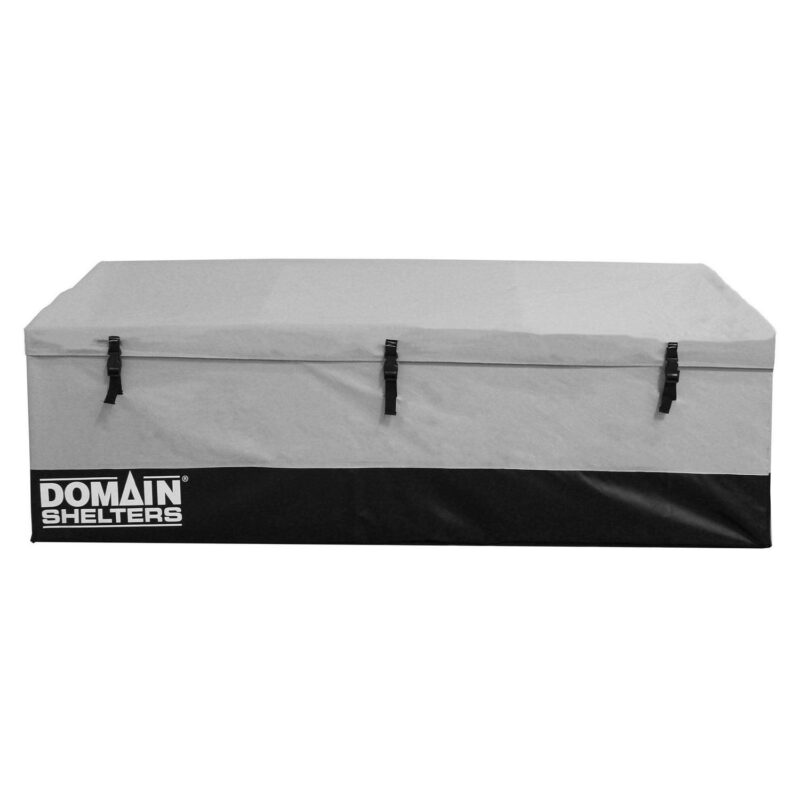 Domain Shelters 176 Gallon Outdoor Patio Storage Deck Box, Gray/Black