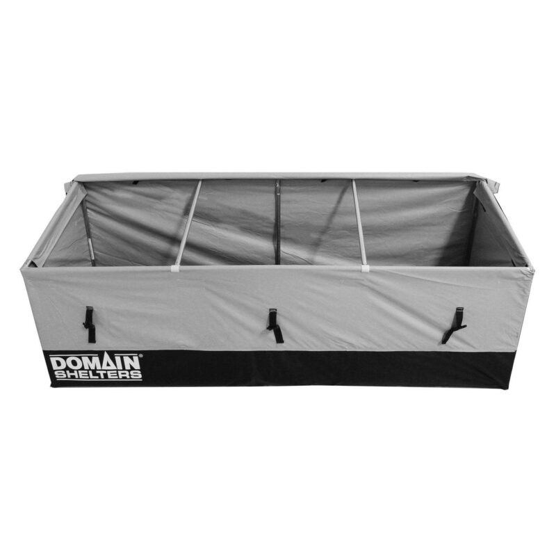 Domain Shelters 176 Gallon Outdoor Patio Storage Deck Box, Gray/Black - Image 2