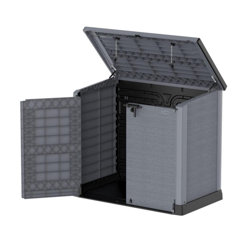 Duramax CedarGrain StoreAway 1200L Outdoor Deck and Garden Storage Box, Grey - Image 2