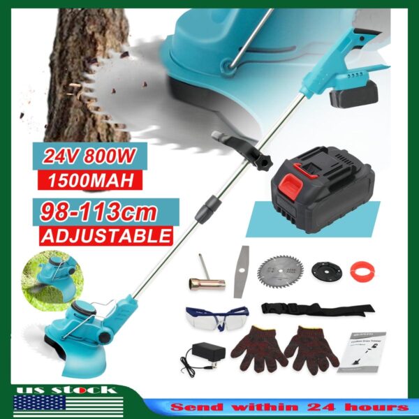 Electric Cordless Grass Trimmer, Baokaler Cordless Weed Wacker with Rechargeable Battery, Weed Eater with Extendable Pole