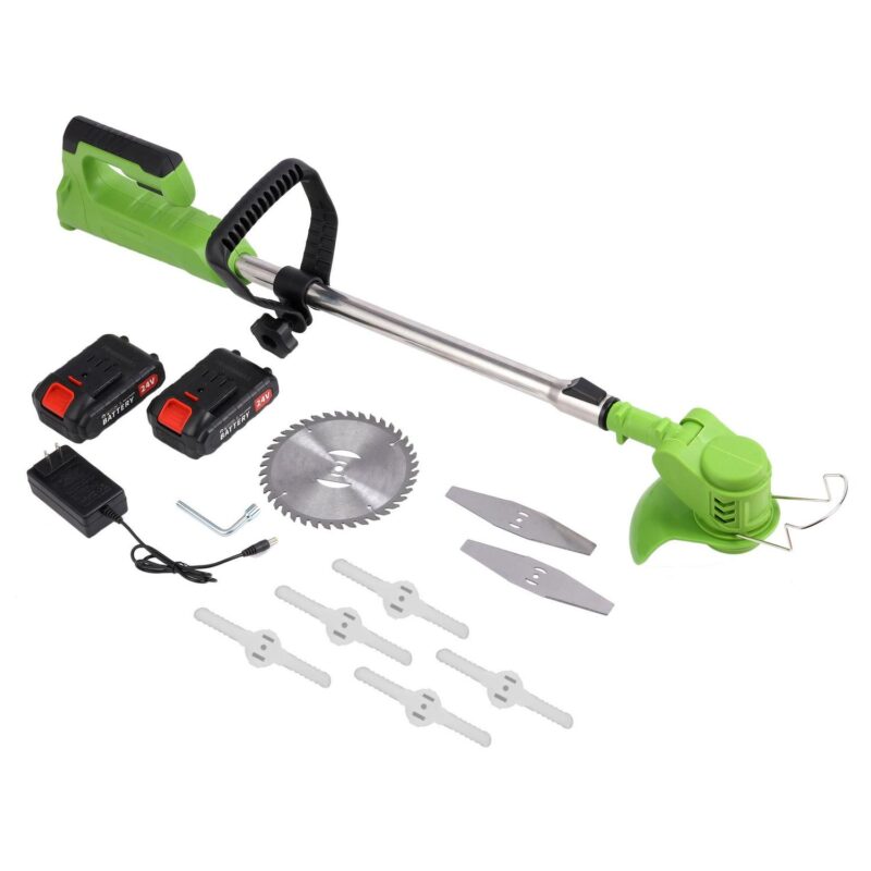 Electric Weed Eater Lawn Edger Cordless Grass String Trimmer Cutter + 2 Batteries - Image 2