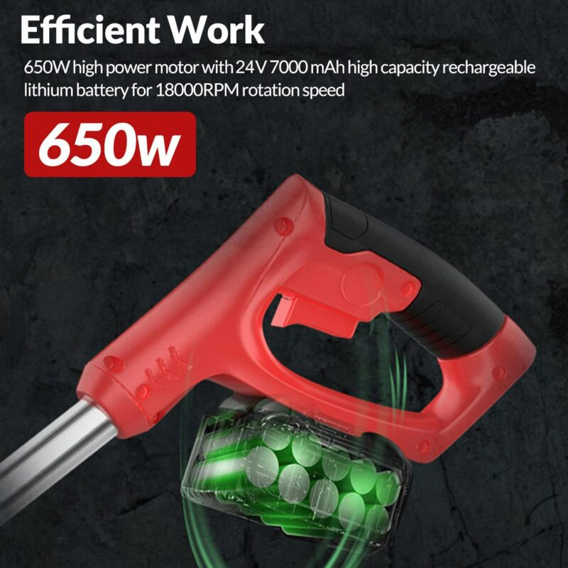 Electric Weed Lawn Edger Eater Cordless Grass Trimmer Cutter, Lawn Mower Weed, 24V Cordless Edger, Red(1 Battery and 1 Charger Included) - Image 10