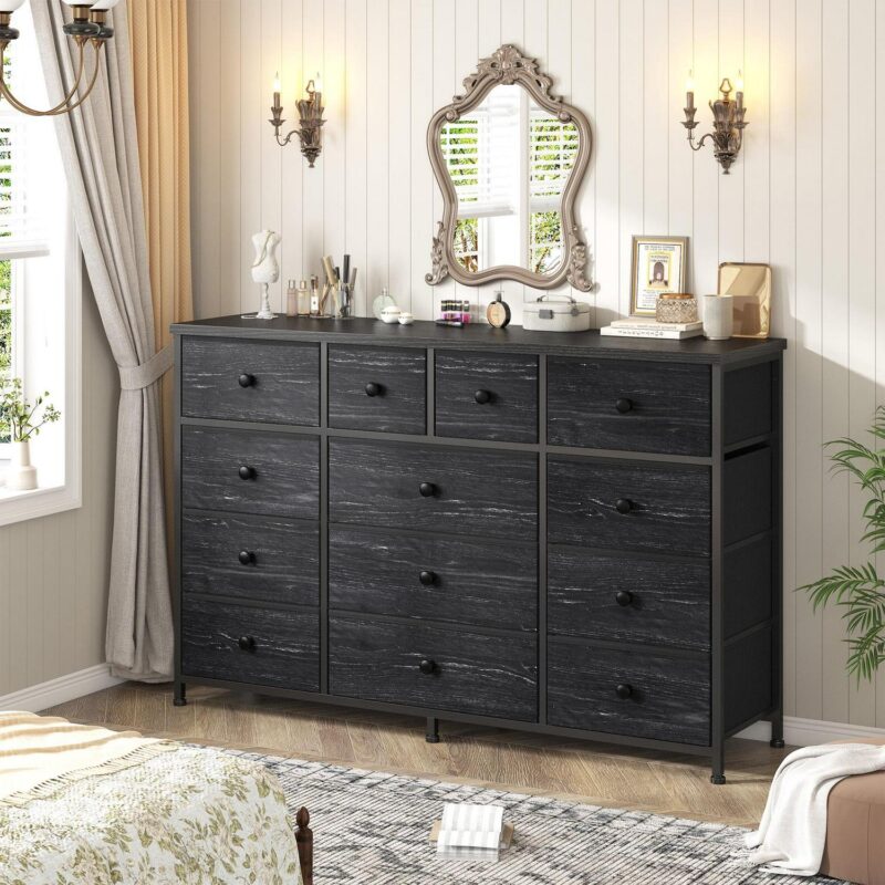 EnHomee Black Dresser TV Stand with 13 Drawers Fabric Dressers for Bedroom,Living Room - Image 8