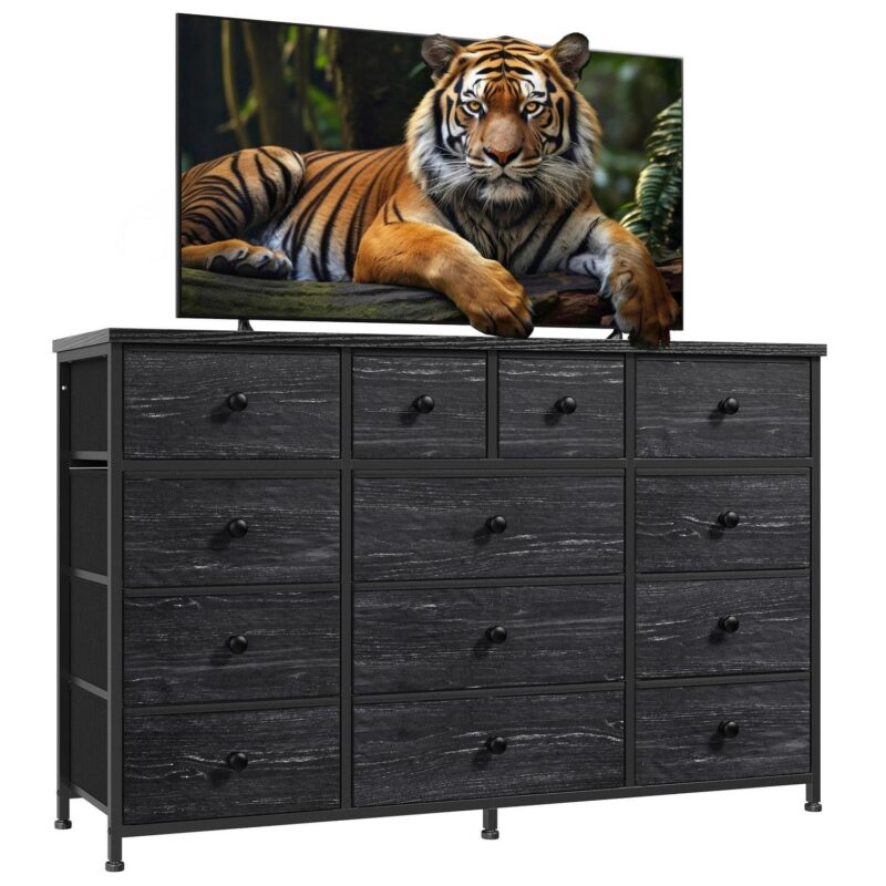 EnHomee Black Dresser TV Stand with 13 Drawers Fabric Dressers for Bedroom,Living Room - Image 9